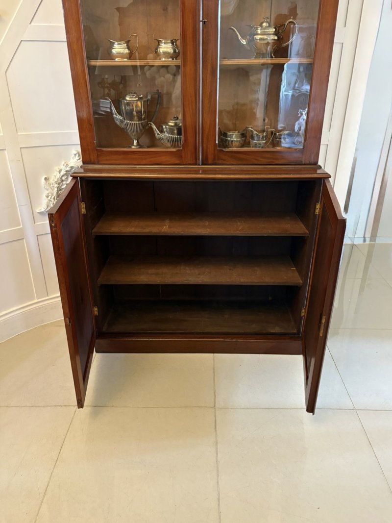 Antique Victorian Quality Figured Mahogany Bookcase - Image 8